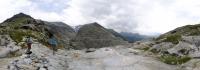 Above the Tre la Tete Glacier