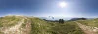 Paraglider flight at the top of Granier