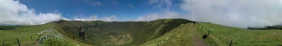 Point of view about the bottom of the caldera