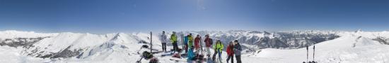 Ski touring group in Gradiole summit