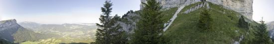Above La Balme cave climbing to Granier