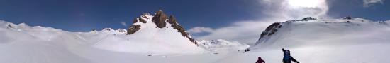 The frozen lake of Chatelard below the Chardonnet pass at 2300 m