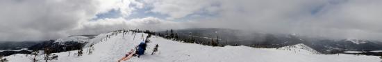 At the summit of Lyall Mount in Chic-Chocs massif