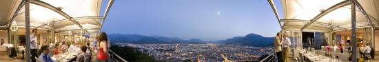 Grenoble night view from the restaurant of the Bastille