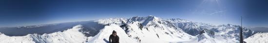 at the summit of Dent du Pra